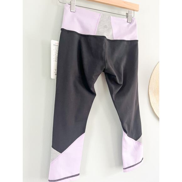 Lululemon | NWT | Embody Crop | Black Pretty Purple Heathered Medium Grey | Sz 4 - Picture 8 of 12